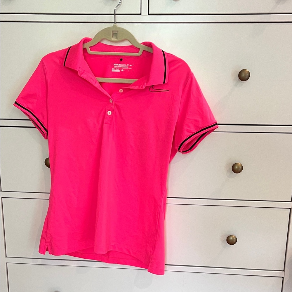 Nike Vibrant Pink Polo with Black Accents